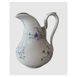 3-Piece Vintage Porcelain Creamer Set - Blue Floral Motifs with Gold Trim