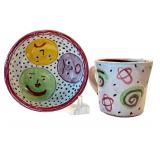 K2 - Amy Sabrina 1998 Mug & Plate Set - Hand-Painted Ceramic