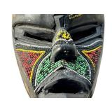 Vintage Beaded Wooden Mask