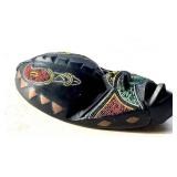 Vintage Beaded Wooden Mask