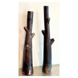 LR - Petrified Wood Branches - Fossilized Wood Pair
