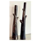 LR - Petrified Wood Branches - Fossilized Wood Pair