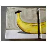 K - Xenia Taler Design Banana Tiles - 4x4 Ceramic Pair (Lot of 2)
