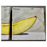 K - Xenia Taler Design Banana Tiles - 4x4 Ceramic Pair (Lot of 2)