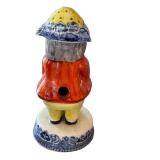 K - Staffordshire Toby Jugs Condiment Set - 3-Piece Blue Willow, 19th Century