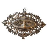 CB - Ex-Voto Eye Plaque - Antique with Ornate Filigree & Angel Motif