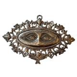 CB - Ex-Voto Eye Plaque - Antique with Ornate Filigree & Angel Motif
