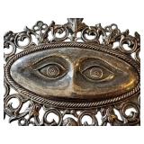 CB - Ex-Voto Eye Plaque - Antique with Ornate Filigree & Angel Motif