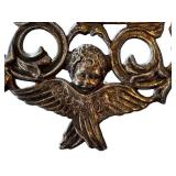 CB - Ex-Voto Eye Plaque - Antique with Ornate Filigree & Angel Motif