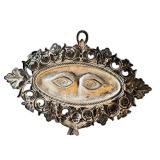 CB - Ex-Voto Eye Plaque - Antique with Ornate Filigree & Angel Motif