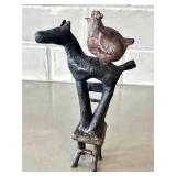 CD - Metal Sculpture - Horse with Bird on Back, Hand-Forged