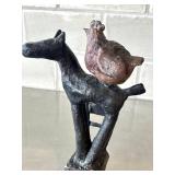 CD - Metal Sculpture - Horse with Bird on Back, Hand-Forged
