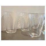 CF - Handblown Glass Tumblers - Set of 6, Bubble Texture