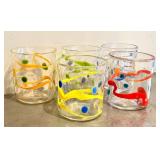 CF - Wackie Ware Hand-Blown Double Old Fashioned Glasses (Lot of 5)