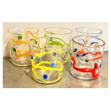 CF - Wackie Ware Hand-Blown Double Old Fashioned Glasses (Lot of 5)