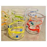 CF - Wackie Ware Hand-Blown Double Old Fashioned Glasses (Lot of 5)