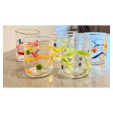 CF - Wackie Ware Hand-Blown Double Old Fashioned Glasses (Lot of 5)