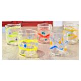 CF - Wackie Ware Hand-Blown Double Old Fashioned Glasses (Lot of 5)