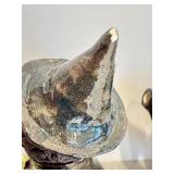 CD - Three Handcrafted Ceramic Witch Teapots - 11.5 Inches Tall (One Head Missing, Hat Chip)