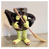 CD - Three Handcrafted Ceramic Witch Teapots - 11.5 Inches Tall (One Head Missing, Hat Chip)