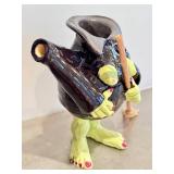 CD - Three Handcrafted Ceramic Witch Teapots - 11.5 Inches Tall (One Head Missing, Hat Chip)