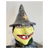 CD - Three Handcrafted Ceramic Witch Teapots - 11.5 Inches Tall (One Head Missing, Hat Chip)