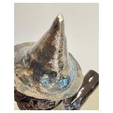 CD - Three Handcrafted Ceramic Witch Teapots - 11.5 Inches Tall (One Head Missing, Hat Chip)