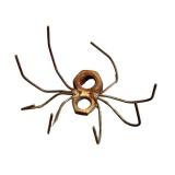 CD - Industrial-Style Metal Spider Sculpture - Rusted Iron