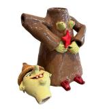 CB - Artisan Ceramic Witch Teapot Figurine