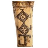 CF - Antique Dayak Bone Scrimshaw Medicine Vessel