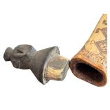 CF - Antique Dayak Bone Scrimshaw Medicine Vessel