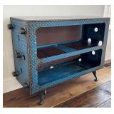 LR - Artisan Steel Bookcase - Industrial Diamond-Plate