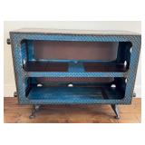 LR - Artisan Steel Bookcase - Industrial Diamond-Plate