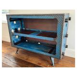 LR - Artisan Steel Bookcase - Industrial Diamond-Plate