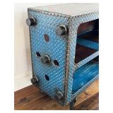 LR - Artisan Steel Bookcase - Industrial Diamond-Plate