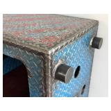 LR - Artisan Steel Bookcase - Industrial Diamond-Plate