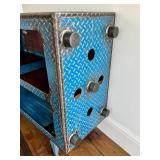 LR - Artisan Steel Bookcase - Industrial Diamond-Plate