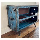 LR - Artisan Steel Bookcase - Industrial Diamond-Plate