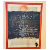 Philip Baker (b.1951) Curtain - Original Framed Oil, Crayon & Graphite on Book Plate