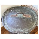 LR - Antique French Copper Vat with Iron Handles, Verdigris Patina