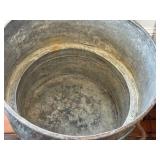 LR - Antique French Copper Vat with Iron Handles, Verdigris Patina