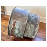 LR - Antique French Copper Vat with Iron Handles, Verdigris Patina