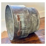 LR - Antique French Copper Vat with Iron Handles, Verdigris Patina