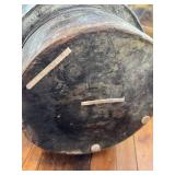 LR - Antique French Copper Vat with Iron Handles, Verdigris Patina