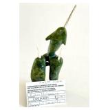 CB - Cape Dorset Narwhal Composition Inuit Serpentine & Antler Sculpture