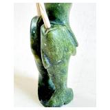 CB - Cape Dorset Narwhal Composition Inuit Serpentine & Antler Sculpture