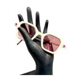 Kuboraum Maske P9 Sunglasses - White Frame, Pink Lenses, Made in Italy w Leather Case