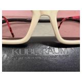 Kuboraum Maske P9 Sunglasses - White Frame, Pink Lenses, Made in Italy w Leather Case
