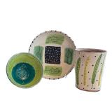 K2 - Amy Sabrina Leaf Motif Stoneware 1995 3-Piece Set