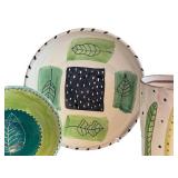 K2 - Amy Sabrina Leaf Motif Stoneware 1995 3-Piece Set